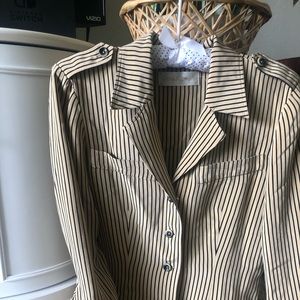 Vintage pin striped silk top